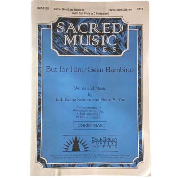 But for Him/Gesu Bambino Sheet Music SATB Ruth Elaine Schram Pietro A Yon - Picture 1 of 6